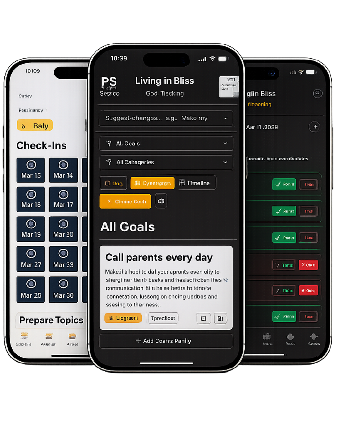 Bliss Tracker App Screenshots